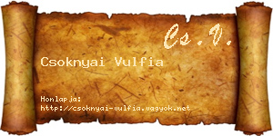 Csoknyai Vulfia névjegykártya